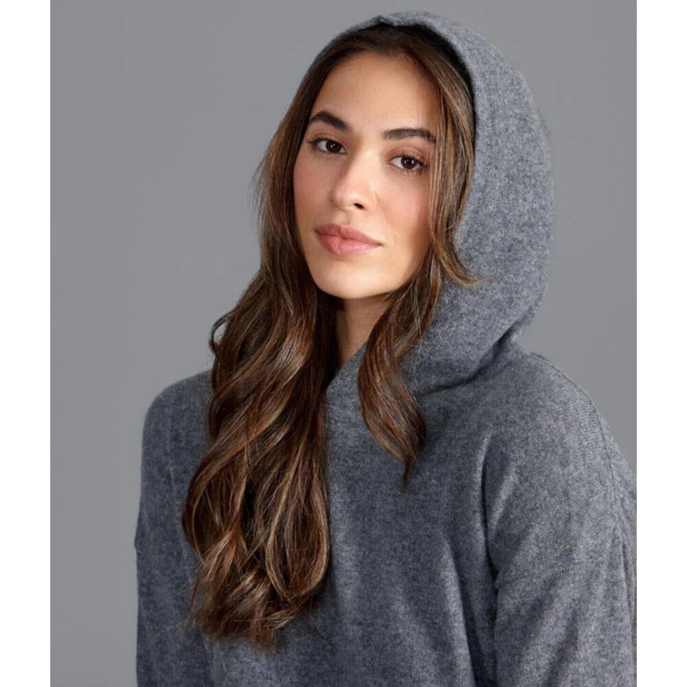 Saks Fifth Avenue Gray Hooded Sweater